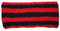 Freak Scene Stirnband aus Wolle - schwarz-rot gestreift - handgestrickt