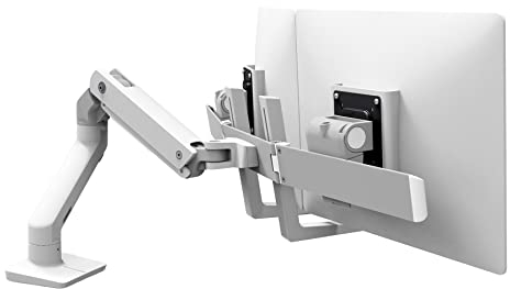 Ergotron – HX Dual Monitor Arm, VESA Desk Mount – for 2 Monitors Up to 32 Inches, 2.3-7.9kg Each – White (45-476-216)