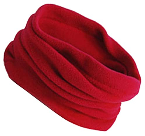 Fleece Schlauchschal Neck Warmer Schlauchtuch Rundschal Winter Loop Schal warmes Strickschal Kopftuch, Rot, one size