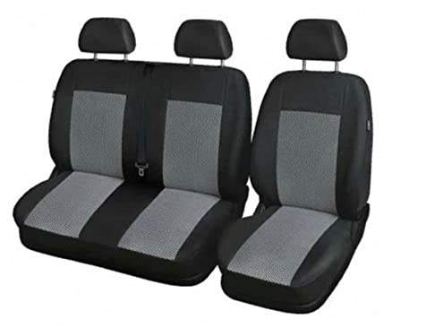 24/7 AUTO Sitzbezüge 2+1 schwarz und grau für Linkslenker Ducato Transit Master Boxer Bus