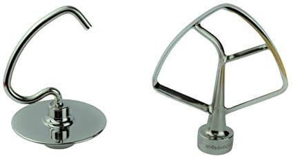 TschimmHook 2er SET Teigtraum, Edelstahl Knethaken und TschimmBeat Edelstahl Flachrührer