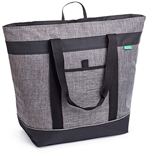 Jumbo Insulated Cooler Bag (Charcoal) with HD Thermal Insulation - Premium, Collapsible Soft Cooler Makes a Perfect Insulated Grocery Bag, Food Delivery Bag, Travel Bag, Beach or Picnic Bags