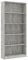 vidaXL Libreria a 5 Ripiani Scaffale Robusto Elegante Moderno Mobile Espositore Decorativo Porta Libri CD Dvd Grigio Cemento 80x24x175 cm Truciolato