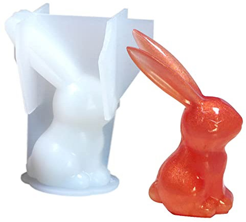 Süße lange Ohren Hasenform Epoxidharz Gießform 7,3 x 3,5 cm für DIY Handwerk Kaninchen Silikonform