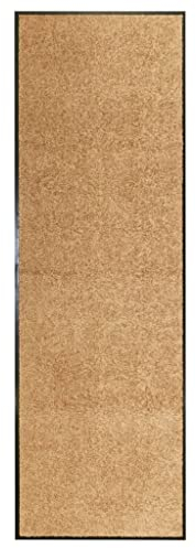 vidaXL Cream Doormat - 100% Polyamide, Machine Washable Indoor/Outdoor Long Thin Door Mat with Non-slip PVC Backing
