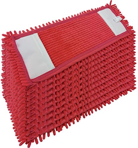 10x Bodenwischer Ersatzbezug - Chenille Wischbezug rot - Wischmopp Chenille aus Mikrofaser für empfindliche Böden - Microfaser-Mopp zur Bodenpflege für alle Mopp-Klapphalter 40 cm - Wischmopp Bezug