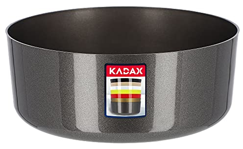 KADAX Bac à fleurs, en plastique, rond, récipient pour plante, pour rebord de fenêtre, table, salon, jardinière, diamètre : 23 cm, graphite