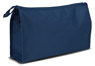 Grande Trousse De Toilette Textile Imperméable | Pochette Cosmétique De Voyage (Bleu Marine)