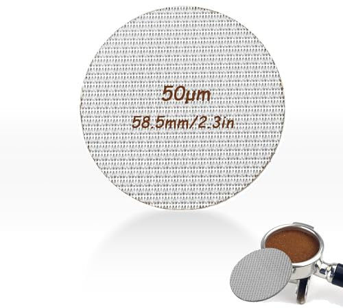 58.5mm Puck Screen, 50μm Coffee Filter Mesh Plate, Lower Shower Coffee Screen, Reusable for Espresso Portafilter Filter Basket, 1.7mm Thickness