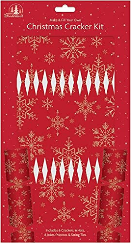 QDS Basteln und füllen Sie Ihr eigenes festliches Weihnachts-Party-Knallbonbons, Bastelset (Maroon Snowflakes)