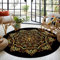 YDZK Runder Teppich Schwarz Mandala Moderne Heimteppiche Weiche Anti-Rutsch Durable Waschbare Fußmatte für Wohnzimmer Restaurant Schlafzimmer Küche Bad Läufer (D, 60cm)