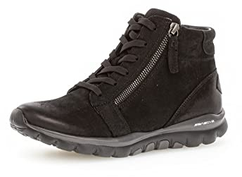 Gabor Damen Schnürstiefeletten, Frauen Boots,Wechselfußbett,halbstiefel,Kurzstiefel,uebergangsschuhe,schwarz (Mel.),38.5 EU / 5.5 UK