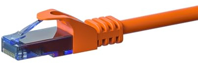 Danicom CAT6a Netzwerkkabel 100% Kupfer - U/UTP - 0,50 m - Orange | POE, Ethernet, LAN, Patchkabel, Datenkabel, RJ45 - für Serverschränke, Switches, Router, Modems!