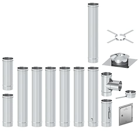 H&M Germany EW FU Edelstahl Sanierungsbausatz 8m Ø120mm 0,6mm Materialstärke Schornstein Kamin Einwandig Sanierung für gemauerten Kamin