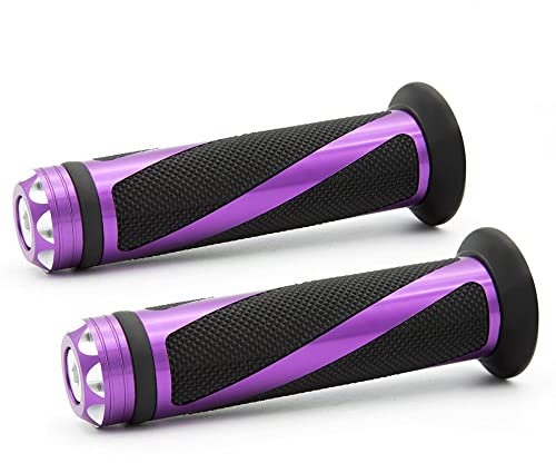 Manopole da 22 mm per moto, in alluminio, per manubrio, per la maggior parte degli scooter, moto sportive, ATV, viola