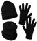 baotongle Winter Beanie Mütze Schal Touchscreen Handschuhe Set Wintermütze Herren Schal Set mit Warmem Fleecefutte Strick für Herren und Damen