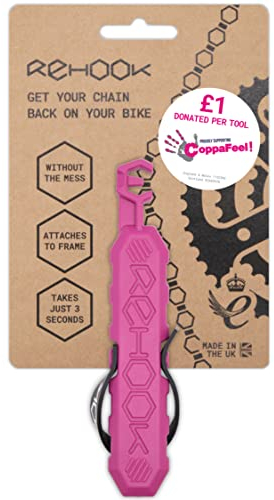 Rehook Colour - Get Your Chain Back on Your Bike in 3 Seconds - Without the Mess Cycling Tool for Cyclist Perfect Xmas Stocking Filler PINK