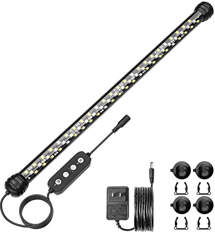 SEAOURA Aquarium Led Beleuchtung mit Timer, Aquarium licht mit automatischer Ein-/Ausschaltung, Vollspektrum, 10 Helligkeitsstufen, für Aquarium