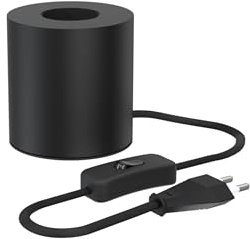 CALEX Tischleuchte Rund, E27, Schwarz, Ohne Leuchtmittel