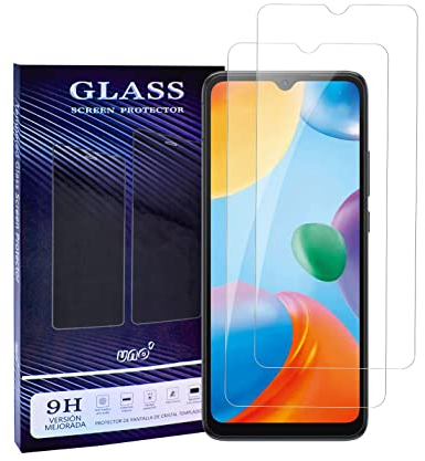 UNO' Protector pantalla cristal templado 2 Unidades compatible con Xiaomi Redmi 10C Y Xiaoimi Poco C40, Vidrio Templado Ultra Resistent Sin Burbujas, 9H, Antiarañazos. (Transparent, 2)