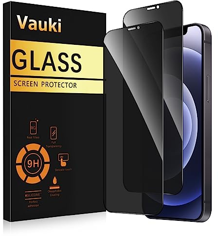 Vauki Protector Pantalla Privacidad para iPhone 12 Mini 2 Piezas,Cristal Templado Anti Espía,Anti-Espía Vidrio Película,9H Dureza,Anti-Arañazo,Sin Burbujas,Privacy Screen Protector,5.4
