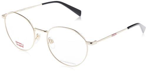 LEVI'S Panthos Metall Brillen in Gold für Unisex, Brille mit Sehstärke, optional mit Sonnenbrillen tönung oder Blaulichtfilter (Modell LV 1059)