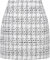 Kinghua Damen-Minirock aus Wolle, kariert, für Herbst und Winter, hohe Taille, figurbetonter Bleistiftrock, Tweed Weiß, Mittel