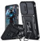 TUUTPU Cover per Samsung Galaxy S24 Ultra 5G, Custodia Scorrevole Protezione Fotocamera Militare Antiurto Case con 360° Magnetica Anello Rotante Supporto e TPU Silicone + PC Bumper All'aperto, Nero