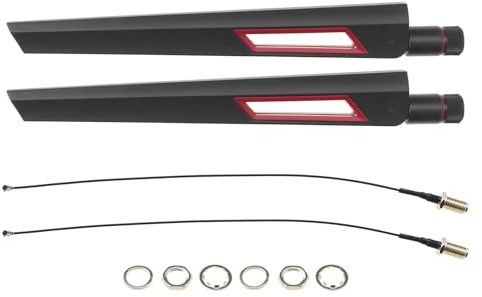 VGOL 2 Sätze 8DBi Dual Band Antenne RP-SMA-Stecker Antenne Omnidirektionale Verstärkungsantenne SMA-Stecker Kompatibel mit Intel 9260NGW 7265AC 9650AC BCM94360