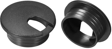 QUARKZMAN 2 Stück Kabeldurchführung, 1,38 Zoll/35 mm ABS Schreibtisch Kabel Drahtdurchführung Lochabdeckung für Büro Computer Schreibtisch Kabel Organizer, Schwarz