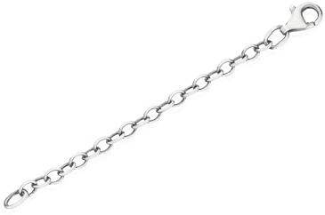 NKlaus Ankerkette Verlängerungskettchen 7cm Weit rund 925 Silber, 1 Stück | Breite: 3mm; Gewicht: 1,02g; mit Karabinerverschluss