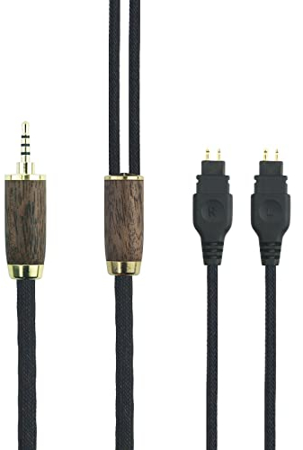 ABLET 2,5mm symmetrisches Kabel Kompatibel mit Sennheiser HD600 HD650 HD580 HD660S HD58X HD6XX 7N OCC Kopfhörer Kopfhörer versilbert Kabel Walnuss Holzgehäuse