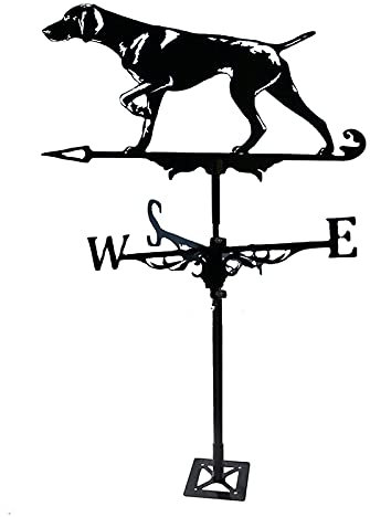 ANCNA-U Girouette à vent pour chien de chasse avec support de toit, indicateur de direction du vent, girouette rétro en métal pour jardin, girouette créative en acier inoxydable pour ferme, cour,