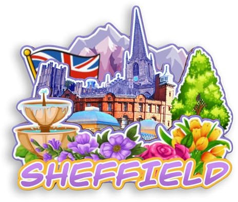 Quwsne Refrigerator Magnet Sheffield UK Fridge Magnet City Travel Souvenirs Tourist Gifts 3D Classic Landmarks Handmade Crafts Home Decoration -1478, QS-WC-1478