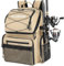 PLUSINNO Angelrucksack mit Rutenhaltern und Kühler, 45 l, groß, wasserabweisend, Angelausrüstungsrucksack