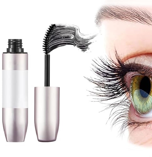 Wekuw Mascara, False Lash Effect Mascara Schwarz Wimperntusche Sichtbar mehr Wimpernlänge Wischfeste Wimperntusche Waterproof Grande Lash Serum Wimpern Primer, für Länge und Volumen
