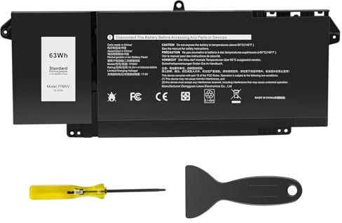 ASUNCELL 15.2V/63Wh 7FMXV Batteria per PC portatile Dell Latitude 5320 Latitude 7320 Latitude 7420 Latitude 7520 7FMXV 0TN2GY TN2GY 9JM71 4M1JN 1PP63 HDGJ8 MHR4G 727CG 0727CG CN-0TN2GY CN-0727CG