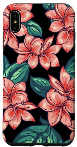 Hülle für iPhone XS Max Handyhülle schwarz Blumen orange rot rosa Blume Blumenmuster