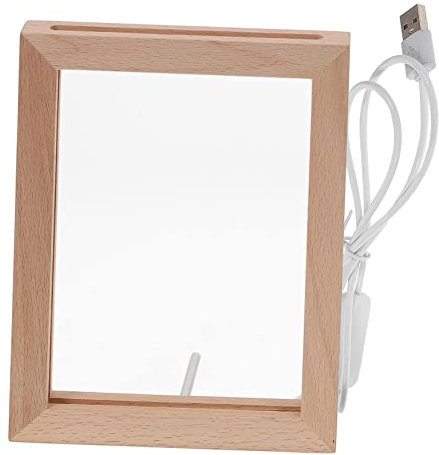 KONTONTY Beleuchteter Bilderrahmen Mit Led-licht Holzrahmen Für Fotorahmen Nachtlicht Für Zuhause Kompakt Und Praktisch