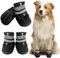 Muecleao Hundeschuhe Pfotenschutz, 4 Stück Wasserdicht Anti-Rutsch Hundestiefel mit Rutschfester Sohle und reflektierendem Klettverschluss, Schuhe für kleine, Mittlere und Große Hunde (Schwarz, S)