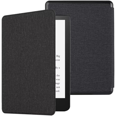 MOKASE Hülle Kompatibel mit 6 Kindle Paperwhite 10. Generation 2018 Freigabe (Modellnummer: PQ94WIF), Ultradünne Schutzhülle Fall mit Intelligenter Automatischer Schlaf/Aufwach Funktion, Cloth Black