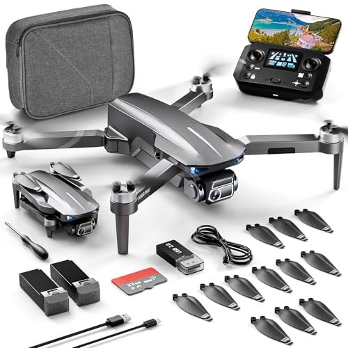 HHD Drone with 4K Camera for Adults Beginner,52-Min Max Flight Time,10000 Feet Control Range,249g Foldable RC Quadcopter,Smart Return Home,Transmission,Brushless Motor, Wind Resistance(Sliver)