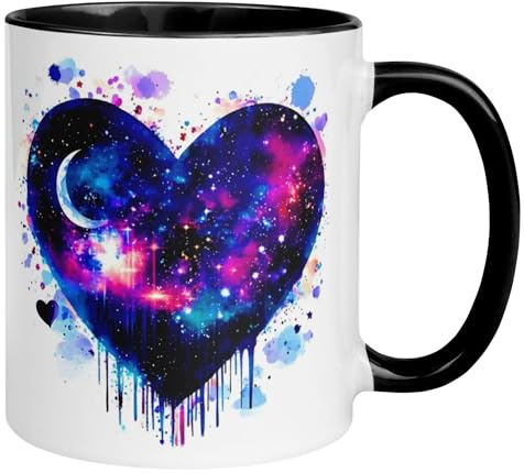 Tasse Liebe Romantik | Galaxie-Herz im Universum-Look | Romantisches Geschenk für Verliebte Paare Partner Partnerin Freund Freundin Ehefrau Ehemann | Zum Hochzeitstag Valentinstag Jahrestag