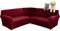 SHUOJIA 3-teilige Corner Couch Abdeckung, Sofabezug L Form Stretch Sofabezug aus Samt für 5/7 Sitzer Ecksofa, Anti Rutsch Sofa Überzug L Form Dicker weicher waschbarer Möbelschutz (Wine Red,7-Seater)