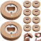 10Pcs Magnetic Bottle Opener, Bamboo Round Shape Beer Bottle Opener Fridge Magnets 2.4x2.4 Magnet Refrigerator Sticker Bar Decoration