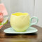 Generisch Juego de tazas de café de cerámica con forma de tulipes, con salsa, para té, café y leche, ideal para el hogar y la cocina