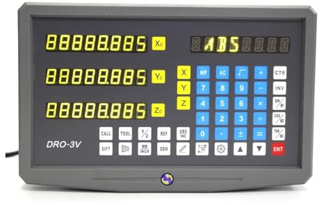 ZKLGS Linearskalen-Encoder, 3 achsen Digital Anzeige Fräsen Drehmaschine DRO Display Zähler Bildschirm Monitor 3 Achsen Anzeige für Drehbank