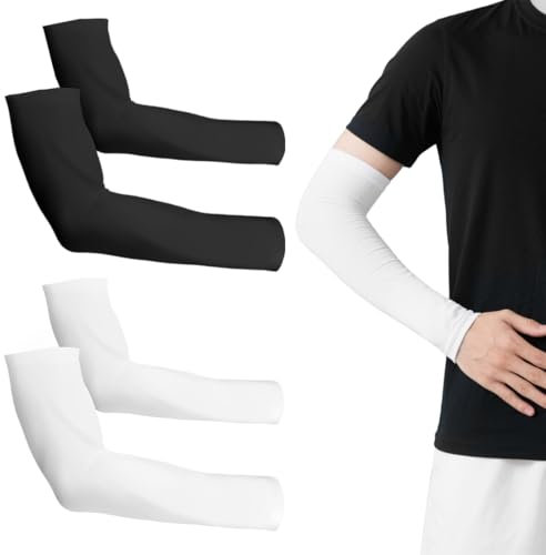 EAVUYIS 2 Paia Manicotti Braccia Anti UV Manicotto Braccio, Manicotti Pallavolo Ideali per Ciclismo Calcio Padel Beach Volley, Compressione Maniche per Braccia Copri Tatuaggi per Uomo Donna