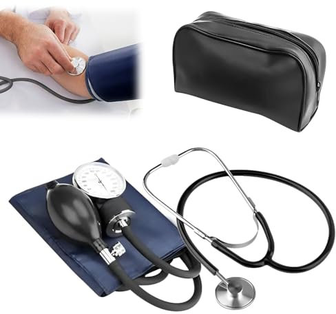 Lotvic Manuelles Blutdruckmessgerät mit Stethoskop, Aneroid Blutdruckmessgerät, Blutdruckmanschette Manuell, für Krankenschwester Ärzte Senior Erwachsene