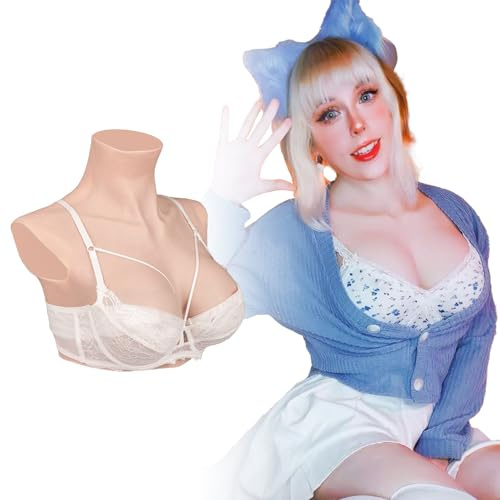 Minaky Silicone Breast Forms Fake Boob, B~G Cup for Crossdresser | Realistic Fake Boob Feel, Soft & Comfortable, Available in B~G Cup (75B~95E), Ideal for Transgender, Crossdresser & Cosplay